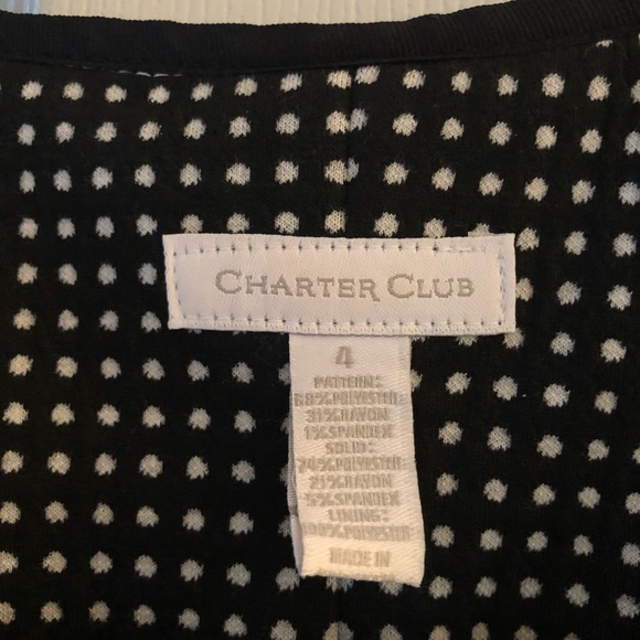 Charter Club Sheath dress size 4. Black with white and black center column. - Picture 4 of 6